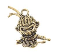 Healifty Monkey King Keychain Brass Lucky Charm Chinese Monkey Figure Pendant for Lunar New Year Backpack Bag Jewelry Craft Accessories