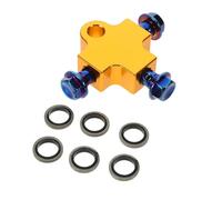 Healifty Motorcycle Hydraulic Brake Line Adapter Bracket 3-Way Tee Connector with Titanium Bolts Gold for Dirt Bike Brake System Replacement