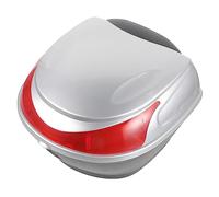 Healifty Motorcycle Top Box and Scooter Trunk Silver Rear Luggage Case with Lock 30l Storage Carrier Suitable for Motorbike Touring and Commuting