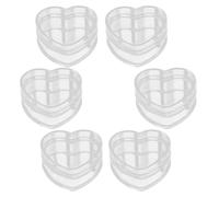 Healifty Multipurpose Heart Boxes with Lids 6Pcs Candy Containers for Party Favors Wedding Packaging and Jewelry Storage