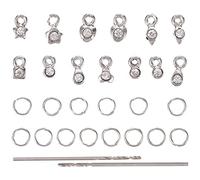 Healifty Nail Jewels Nail Piercing Jewelry 2 Sets Dangle Nail Art Charms, 3D DIY Nail Jewelry Decoration, Metal Rhinestones Nail Piercing Tool for Nails Jewelry Crafting Nail Decoration Heart Pendant