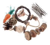 Healifty Natural Chew Set for Small Pets - 9pcs Guinea Pig, Hamster, Bunny, and Parrot Molar Chewing Accessories - Wooden Chew for Cage and Interactive Play