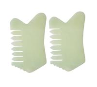 Healifty Natural Jade Scraping Massage Comb 2pcs Set Hair Scalp Massager and Skin Care Board for Relaxation and Blood Circulation Stimulation in Beauty Hair Care
