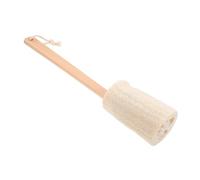 Healifty Natural Loofah Skin Scrubber Brush with Long Wooden Handle Exfoliating Bath Tool for Home Use Durable Loofah Stick for Deep Cleaning and Refreshing Showers