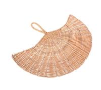 Healifty Natural Rattan Fan-shaped Hanging Decor Pendant Nordic Style Wall Ornament for Party Layout Thanksgiving Christmas Home Office Bedroom Decoration