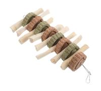 Healifty Natural Sweet Bamboo Chew Sticks for Small Pets, High-fiber Teeth Grinding for Rabbits, Hamsters, Guinea Pigs, Chinchillas and Squirrels, 2pcs with Grass Cakes for Dental Health