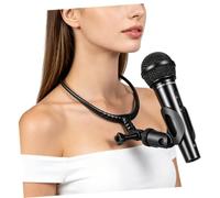 Healifty Neck Microphone Holder with Wind Noise Reduction and Comfortable Wear, for Artists and Magicians Performing on Outdoor Live Streaming and Guitar Playing Scenes