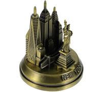Healifty New York Metal Landmark Model Sculpture Vintage Bronze Alloy Architecture Ornament 7×7×8.7cm Desktop Decorative Home Accent and Party Craft