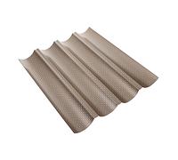 Healifty Non Stick Four Groove Carbon Steel French Bread Baking Pan High Temperature Resistant Oven Tray for DIY Baguette Loaves Practical Mold for Home Bakers