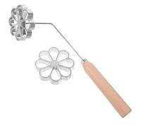 Healifty Non-Stick Fried Snack Mold Set 3 Pieces with Handle, Hollow Flower-Shaped Oil Dough Frying Mould for Kitchen Cooking DIY Fried Snack Cutter Tool