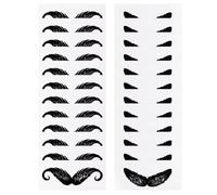 Healifty Nose Hair Removal Waxing Kit with 24pcs Beard Modeling Stickers, Small Mustache and Eight-shaped Mustache Styles, Portable Personal Care Supplies for Facial Hair Protection