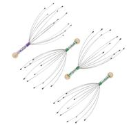 Healifty Octopus Head Claw Massager Stainless Steel 4pcs Handheld Portable Scalp Massage Tool Color Head Massager for Muscle Exercising and Promoting Blood Circulation for Daily
