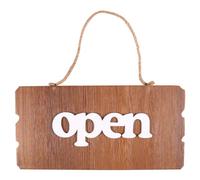 Healifty Open Closed Wood Sign Double Sided Rustic Business Signs Hanging Door Sign Plaque for Store Restaurant Bar