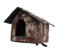 Healifty Outdoor Weatherproof Insulated Cat House Small Desert Camo with Elevated Base for Winter Shelter Outdoor Cat Shelter Suitable for Community
