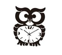Healifty Owl Shape Acrylic Wall Clock Decorative Hanging Clock for Living Office Non-ticking Retro Style Wall Hanging