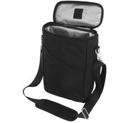 Healifty Oxford Cloth Insulated Wine Tote for Two Bottles Black | Padded carrying bag with handle and adjustable shoulder strap, keeps wine at temperature, for picnics and concerts