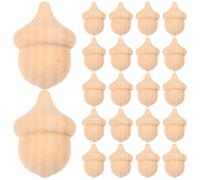 Healifty Pack of 30 Wooden Acorns Crafts Wooden Acorn Unfinished Balls Acorn Decorations for DIY Wedding Party Ornaments