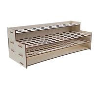 Healifty Paintbrush Organizer Wooden 75 Hole Multipurpose Organizer for Paint Brushes and Makeup Brushes for Students and Artists