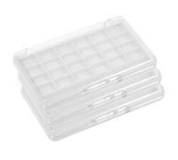 Healifty Palette Stylish Empty 24-grids, Eyeshadow with Refillable 3pcs Portable Plastic Makeup Storage Box Large Capacity Depotting Case for Travel and Professional Use for Women