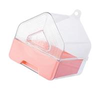 Healifty Parrot Bird Bath for Cage Hanging Shower Box Drawer Style Bathtub Suitable for Small Birds and Parakeets 1pcs Pink