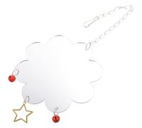 Healifty Parrot Mirror with Bell Bird Self Enjoy Sound-making Attracts Attention Acrylic Metal Bird Cage Accessory for Home Decoration