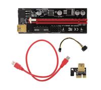 Healifty Pci-e Adapter Pci-e 1x to 16x Riser for Graphics Card, Aluminum Alloy, 4 Solid Capacitors, 6pin Interface, Red, Mining Riser for Mining Rig