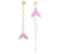 Healifty Pearl Tassel Drop Earrings for Women, Long Mermaid Tail Dangle Earrings S925 Sterling Silver, Wedding and Fashion Pearl Ear Jewelry, 1 Pair