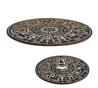 Healifty Pendulum Board Featuring Letters and Months Large Circular for Divination Wooden Decorative Accent for Wiccan Altar and Home