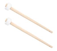 Healifty Percussion Gong Mallets 2Pcs Wooden Lightweight Rubber-Head Strikers with Wood Handle for Concerts Dancing and Party Use