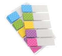 Healifty Pet Sticky Index Tabs, Colorful Fluorescent Page Markers with Spots Design, 6 Packs Self-Adhesive Labels for Student Note Organization and Book Annotation
