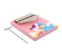Healifty Pink Kalimba Thumb Piano for Adults Portable Solid Wood Finger Piano with Easy Learning Curve Melodious Sound Quality for Travel Home and School Music Practice