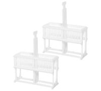 Healifty Plastic Microscope Slide Rack Versatile Storage Stand for Laboratory Use 2pcs White Slide Holder Suitable for Medical Fields and Teaching