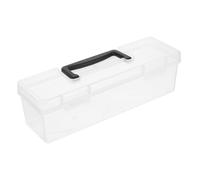 Healifty Plastic Seed Storage Box with Handle Weather Resistant Organizer Case for Garden Seeds Compartments for Efficient Sorting and Moisture Protection Large Black Carrying Container