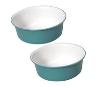 Healifty Plastic Wash Basin Set 2pcs Medium Size Dual-color Green White Multi-use Face Cleaning Basin and Foot Wash Tub for Bathroom and Personal Care