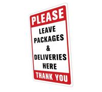 Healifty Please Leave Deliveries Here Sign PVC Adhesive Sticker Water-Resistant Package Guidance Wall Decal for Outdoor Home Business Use