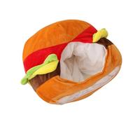 Healifty Plush Burger Hat Party Decoration Cover for Adults Carnival Costume Headwear with Funny Burger Design Festival Photo Prop and Masquerade Accessory for Music Festivals and Role