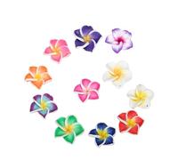 Healifty Polymer Plumeria Flower Hair Decoration Barrettes and Phone Case Decor Accessories for Beach Party Wedding 1.60In Soft Clay Tropical Flower Charms
