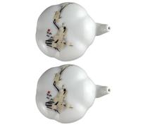 Healifty Porcelain Plum Blossom Water Dropper 2pcs Set Hand-painted Ceramic Ink Container for Calligraphy Painting Water Supply Art Supplies