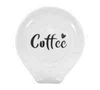 Healifty Porcelain Spoon Rest Ceramic Spoon Holder for Coffee Teaspoon and Stirrer Small Kitchen Counter Tray for Tea Preparation and Bar Use 1 Piece
