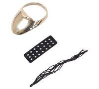 Healifty Portable Brass Finger Guard Ring for Heavy Traditional Bows | Brass and Leather Parts, Single Finger Fit, Left or Right Hand Use, Includes Pad and Two Ropes