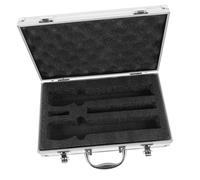 Healifty Portable Cordless Microphone Storage Case with Handle for Travel Shockproof Mic Carrying Box with Cushioning Suitable for Handheld Wireless Microphones and Accessories Organizer