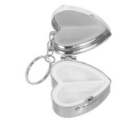 Healifty Portable Cute Heart-Shaped Pill Case Multiple Compartments, Metal Moisture Protection Medicine Storage Box for Travel and Work, Small Stylish Vitamin Organizer