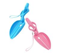 Healifty Portable Dog and Cat Pooper Scooper Waste Picking Clip with Shovel for Yard Grass and Garden, 2pcs Pink and Blue Pet Litter Scoopers for Outdoor Cleaning