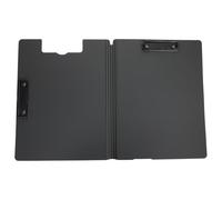 Healifty Portable File Clipboard with Double Clips, Black Hardboard Writing Clipboard Folder for Document Organization, Office Supply Memo Pad Suitable for Business and School Use