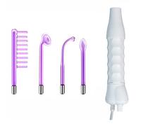 Healifty Portable Handheld High Frequency Facial Skin Wand Machine High Frequency Facial Machine with 4 Pcs Argon Gas Wand UK Plug (White), 23X2.5X2.5CM