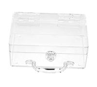 Healifty Portable Lockable Cosmetic Storage Box with Handle Small Makeup Organizer Case for Jewelry and Toiletries Travel-Friendly Design for Women