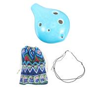 Healifty Portable Mini 6-hole Alto C Ocarina for Beginners with Protective Bag, Student Dolomite Wind Instrument in Blue, Suitable for Music Learners and Outdoor Playing Random Color