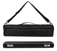 Healifty Portable Thickened Flute Case and 16-hole Flute Bag Set with Pu Leather Exterior, Wooden Storage Box for Wind Instrument Protection and Musical Instrument Accessories