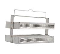 Healifty Position Stainless Steel Glass Slides Holder Staining Rack for Microscope Accessories Laboratory Storage Practical Design