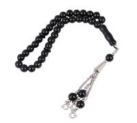 Healifty Prayer Beads Muslim Rosary Hand Chain 33 Glass Beads Tasbih for Islamic Prayer Meditation Pilgrimage Wedding Favours Daily Wear Necklace